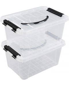 Jekiyo Clear Plastic Storage Bin Plastic Set of 2, Bundle of 2