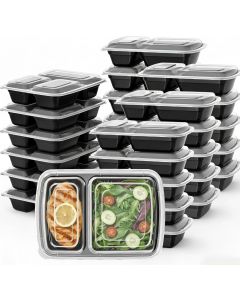 Uni-Pak Meal Prep Containers with Plastic Dishwasher Safe 100-Piece, 50 Pack, Bundle of 2