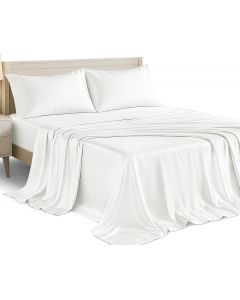 LDC LUX DECOR COLLECTION Lux Décor 4-Piece Satin King Sheets Set– 4-Piece