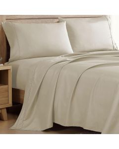 Cathay Home Sancturary Ultra-Soft Hypoallergenic Wrinkle Resistant Double-Brushed Microfiber Solid 4-Piece, Bundle of 2