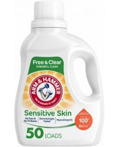 Arm & Hammer Sensitive Skin Free & Clear 50 Loads Liquid Laundry Detergent 50 Ounce, Bundle of 4