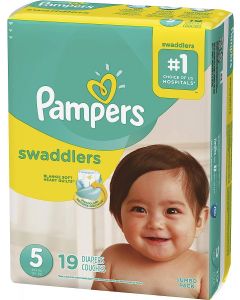 Pampers Swaddlers Active Baby Diapers Size 19 Count, Bundle of 3
