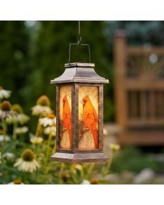 TZSSP Hanging Solar Lantern with Red Bird Design Waterproof, Bundle of 2