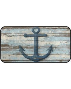 Aslsiy Retro Wooden Board Anchor Kitchen Rug Sea Ocean Kitchen Mat Area Wood, Bundle of 2
