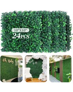 LXNRMHCH Artificial Grass Wall Panel Wood 10x10in