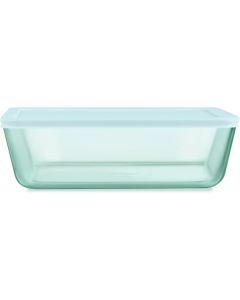 Pyrex Colors Tinted (11 Cup) Tinted Glass Large Rectangular Food Storage Container Glass Plastic, Bundle of 4