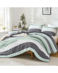 [Delivered by May 11, 2026] Love's cabin Bluish Grey Comforter Set King