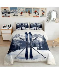 Manfei Skiing Adults Comforter Set, Bundle of 2