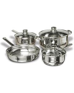Concord Cookware 7-Piece Stainless Steel Cookware Set Stainless Steel 7-Piece