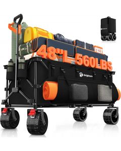 [Delivered by May 11, 2026] Originsure 48" L Folding Beach Wagon Cart Foldable Heavy Duty Foldable 560lbs, 300L