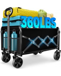 LIAPOTT Wagons Carts Foldable - Collapsible Wagon Cart with Foldable