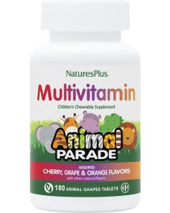 [Delivered by May 4, 2026] NaturesPlus Animal Parade Children's Chewable Multivitamin - 180 Animal-Shaped Tablets Pack of 2