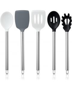 COOK WITH COLOR Silicone Cooking Utensils Nonstick Silicone, Bundle of 2