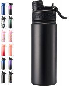 Fijinhom 18 oz Insulated Water Bottle Stainless Steel 18 oz, Bundle of 3