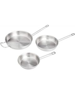 Visit the Store 3-Piece Stainless Steel Aluminum-Clad Fry Pan Set Stainless Steel Aluminum Induction 3-Piece