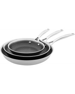 Henckels Paradigm 3-pc Stainless Steel PTFE Nonstick Fry Pan Set Stainless Steel Nonstick 3-pc