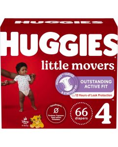 Huggies Little Movers Baby Diapers 66 Ct, 37 lbs