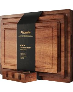 [Delivered by May 11, 2026] Fibogollo Acacia Wood Cutting Boards for Kitchen(Set of 3) Wood Set of 3
