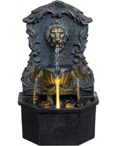 [Delivered by May 11, 2026] MSEONWXI Tabletop Waterfall Fountain with Lion Head – Resin