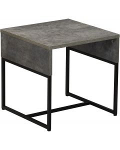 Household Essentials Slate Concrete Table with Black Iron Base