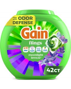 Gain Flings Liquid Washing Detergent Pods 42 Count, Bundle of 2