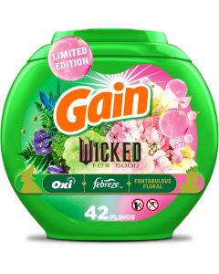Gain Flings! &quot;Wicked: For Good&quot; Limited Edition Laundry Detergent Pacs 42 Count, 3 in, Bundle of 3