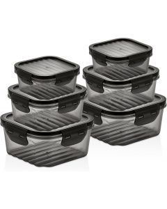 cev home essentials 12-Piece Food Storage Container Set Plastic Dishwasher Safe 12-Piece, Bundle of 2