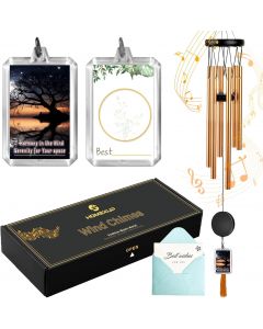 HOMEXUP Customizable Memorial Wind Chime - Outdoor Bereavement Gift, Bundle of 3
