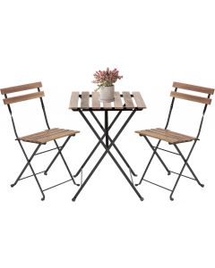 FDW 3 Pieces Folding Patio Furniture Set Bistro Portable