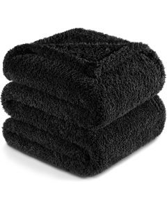 Exclusivo Mezcla Fleece Bed Blankets Queen 90x90 Inches, Bundle of 2