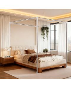 Mosqutent Canopy Bed Frame King Size Stainless Steel