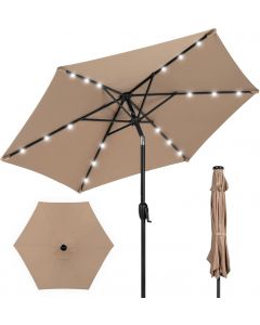 Best Choice Products 7.5ft Solar Umbrella LED Lighted Patio 7.5ft