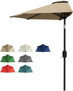 Garvee Patio Umbrella 9FT - Half Umbrella Outdoor with 9FT