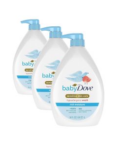 [Delivered by May 8, 2026] Baby Dove Sensitive Skin Hydrating Body Wash Hypoallergenic Pack of 3, 34oz
