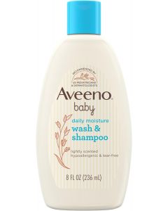 Aveeno Baby Daily Moisture Body Wash &amp; Shampoo, Bundle of 4