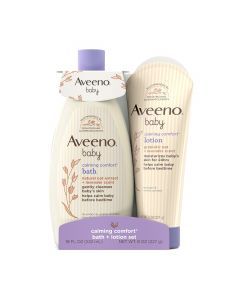 Aveeno Baby Calming Comfort Bath + Body Lotion Set, Bundle of 2