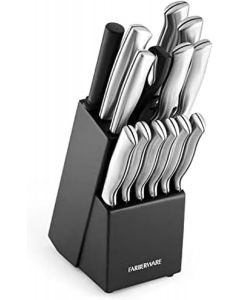 [Delivered by May 11, 2026] Farberware 15-Piece Kitchen Knife Set Stainless Steel Wood 15-Piece