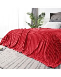 BEDELITE 3D Ribbed Jacquard Red King Size Blankets for 108x90 Inch