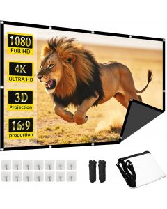 OKEDUO Outdoor 120in Projector Screen Foldable 120in