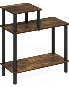 Furinno Besi 3-Tier Industrial Multipurpose Shelf Display Metal