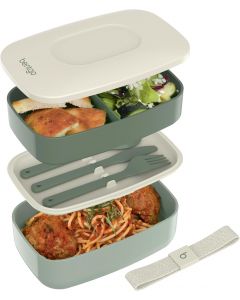 Bentgo Classic Stackable 3-Compartment Adult Bento-Style Lunch Box, Bundle of 2
