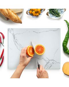 Kitchenville Glass Cutting Board 16&quot;x12&quot;: Tempered Glass Kitchen Counter Glass, Bundle of 2