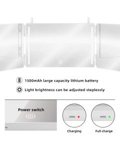 [Delivered by May 3, 2026] GLDDAO LED 3 Way Mirror to See Back of Glass