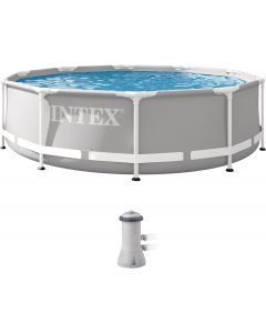 INTEX 26701EH Prism Frame Premium Above Ground Swimming Pool Set: 10ft 10ft, 30in, 1185 Gallon