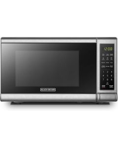 [Delivered by May 8, 2026] BLACK+DECKER EM720CB7 Digital Microwave Oven with Turntable Push-Button Door Stainless Steel Digital