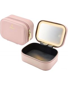 Faquenc Leather Travel Makeup Bag with Portable, Bundle of 2