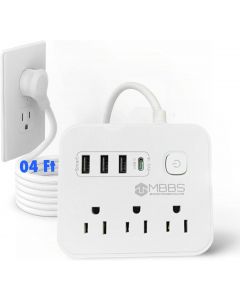 MBBS 4 ft Surge Protector Power Strip with USB Heavy Duty 4 ft, Bundle of 2