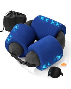 BEARJIUJIU 3-Ring Memory Foam Travel Neck Pillow It, Bundle of 4