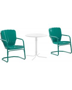 Crosley Furniture Ridgeland 3-Piece Outdoor Bistro Set Metal 3-Piece