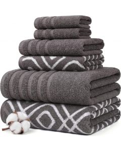 Modern Threads 6 Piece Bath Towel Set Cotton 6 Piece